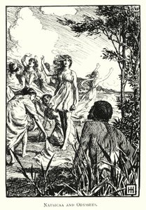 الأوديسة: Nausicaa و Odysseus (نقش) بواسطة جورج بيرسي جاكوم هود