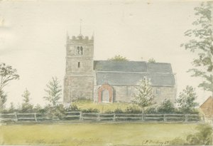 High Offley Church: لوحة ألوان مائية ، 1821