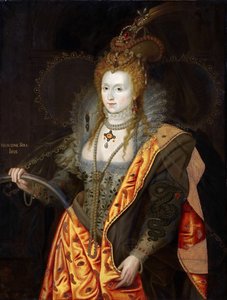 صورة إليزابيث الأولى من إنجلترا 1533-1603 ، في زي الباليه كصورة إيريس قوس قزح