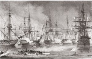 معركة نافارينو البحرية في 20 أكتوبر 1827 ، 1828 بواسطة جورج فيليب رايناجل