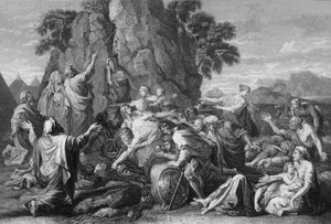 ضرب موسى الصخرة مرتين ، وخرج الماء بوفرة ، 1840.