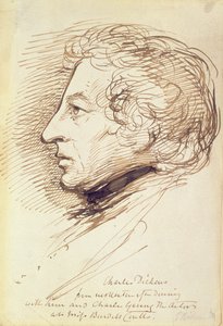 صورة لتشارلز ديكنز (1812-1870) (قلم وحبر بني على ورق) بواسطة جورج ريتشموند