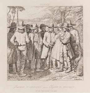 حديث الفلاحين ، ميونيخ ، حوالي عام 1821 (حفر) بواسطة جورج روبرت لويس