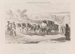 الطريق إلى روان من دييب ، الاجتهاد ، كاليفورنيا. 1821 (حفر) بواسطة جورج روبرت لويس