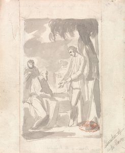الرائد بيرسون والبرامان (غسيل رمادي على ورق مضغوط) (انظر 153905) بواسطة جورج رومني