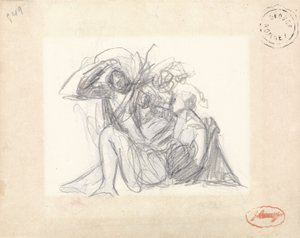 مستلق امرأة وشخصيات أخرى (جرافيت على ورق) (انظر 153910) بواسطة جورج رومني