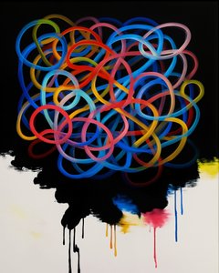 تناغم متشابك، 2025 (أكريليك على قماش الكانفاس)