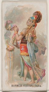 مهرجان بورمي ، الهند ، من سلسلة Holidays N80 لسجائر ماركة Duke ، 1890. ، 1890. بواسطة جورج س.هاريس وأولاده