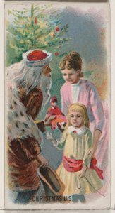 عيد الميلاد ، الولايات المتحدة ، من سلسلة Holidays N80 لسجائر ماركة Duke ، 1890. ، 1890. بواسطة جورج س.هاريس وأولاده