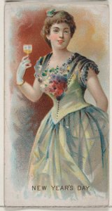 يوم رأس السنة الجديدة ، الولايات المتحدة ، من سلسلة Holidays N80 لسجائر ماركة Duke ، 1890. ، 1890 بواسطة جورج س.هاريس وأولاده