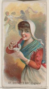 يوم القديس ديستاف ، إنجلترا ، من سلسلة Holidays N80 لسجائر ماركة Duke ، 1890. ، 1890. بواسطة جورج س.هاريس وأولاده