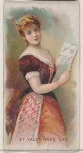 عيد القديس فالنتين ، الولايات المتحدة ، من سلسلة Holidays N80 for Duke brand cigare ... ، 1890. بواسطة جورج س.هاريس وأولاده