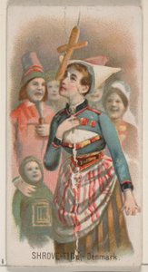 Shrove-Tide ، الدنمارك ، من سلسلة Holidays N80 لسجائر ماركة Duke ، 1890. ، 1890. بواسطة جورج س.هاريس وأولاده
