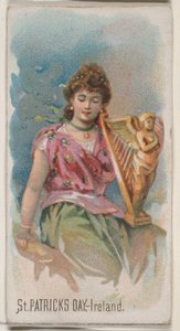 عيد القديس باتريك ، أيرلندا ، من سلسلة Holidays N80 لسجائر ماركة Duke ، 1890. ، 1890. بواسطة جورج س.هاريس وأولاده