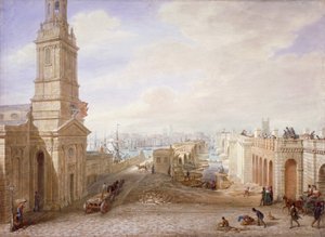 جسور لندن القديمة والجديدة باتجاه الجنوب ، لندن ، 1831.