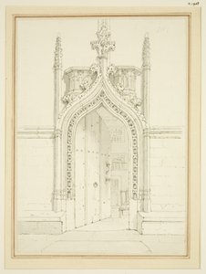 Doorway of Vestry Room of St Mary Redcliffe, c.1812 (pencil & watercolor on paper) بواسطة جورج شيبرد