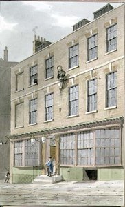 Grecian Coffee House، Devereaux Court، 1809 بواسطة جورج شيبرد