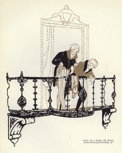 رسم توضيحي لـ Happy Hypocrite بواسطة Max Beerbohm (لون ليثو) بواسطة جورج شيرينغهام