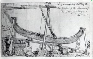 نقل العوارض الحديدية المستخدمة لبناء متحف Hunterian في الكلية الملكية للجراحين ، 1835