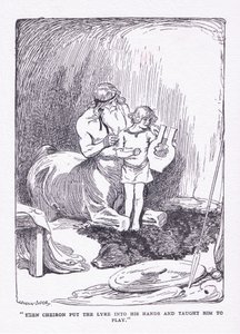 وضع تشيرون القيثارة في يديه وأحضره للعب ، من الأبطال التي نشرها جورج ألين وأونوين 1929 بواسطة جورج صوبر