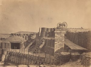 التحصينات بالقرب من تشارلستون ، ساوث كارولينا ، كاليفورنيا. 1861. بواسطة جورج ستايسي.