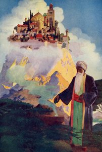 على قمة التل يقف أحد أجمل القصور ، رسم توضيحي من "أساطير قصر الحمراء" لواشنطن إيرفينغ (1783-1859) نشره ليبينكوت بواسطة جورج واشنطن هود