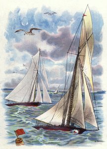 A Yacht Race (colour litho) بواسطة جورج واشنطن لامبرت