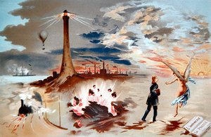 التقدم من خلال الاختراعات الجديدة عبر التاريخ (لون ليثو) بواسطة جورج دي ماري
