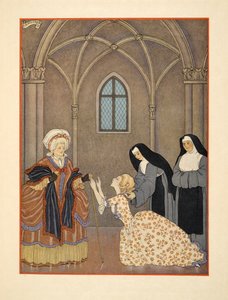 بعد عودة سيسيل إلى الدير ، رسم توضيحي من حانة "Les Liaisons Dangereuses" بقلم بيير تشودرلوس دي لاكلوس (1741-1803). 1934 (طباعة استنسل) بواسطة جورج حلاق