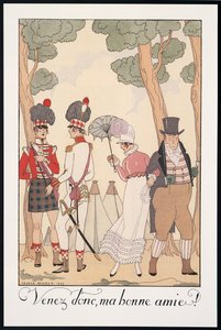 Falbalas and Fanfreluches ، Almanac لعام 1923 ، تعال إذن ، يا صديقي العزيز ، بقلم جورج باربييه ، طباعة بواسطة جورج حلاق