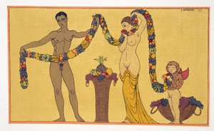 رسم توضيحي من Les Chansons de Bilitis ، بقلم بيير لويز ، حانة. 1922 (طباعة استنسل) بواسطة جورج حلاق