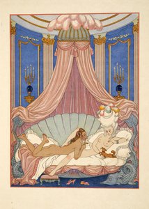 رسم توضيحي من حانة "Les Liaisons Dangereuses" بقلم بيير تشودرلوس دي لاكلوس (1741-1803). 1934 (طباعة استنسل) بواسطة جورج حلاق