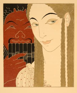 الرسالة، رسم توضيحي من Les Chansons de Bilitis، بقلم بيير لويس، حانة. 1922 (طباعة الاستنسل) بواسطة جورج حلاق
