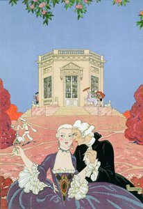 الكسالى ، رسم توضيحي لـ "Fetes Galantes" بقلم بول فيرلين (1844-96) 1928 (طباعة استنسل) بواسطة جورج حلاق