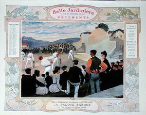 بيلوتا الباسك ، رسم توضيحي لشهر سبتمبر من تقويم لمتجر الملابس "La Belle Jardiniere" بواسطة جورج بيرتين سكوت
