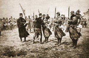 تكريم الشجعان في خط النار: جنرال فرنسي يمنح الجوائز لرجال مزينين بالميدالية العسكرية ، من "أخبار الحرب المصورة" بواسطة جورج بيرتين سكوت