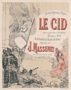 ملصق للعرض الأول لأوبرا لو سيد لجول ماسينت ، 1885. بواسطة جورج كليرين