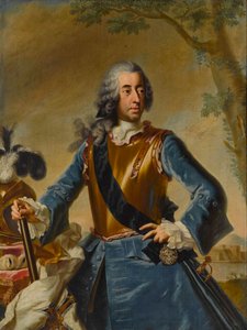 كليمنس أغسطس بافاريا (1700-1761) ، رئيس أساقفة كولون بصفته المعلم الأكبر للنظام التوتوني - جورج ديسماريس (1697-1776). زيت على قماش ، حوالي 1746. الأبعاد: 155 × 114.5 سم مجموعة خاصة