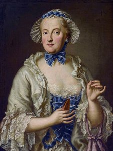 ماري آن دي ساكس - (ماري آن دي ساكس) - ماريا آنا صوفيا من ساكسونيا ، ناخبة بافاريا (1728-1797) مع بكرة - جورج ديسماريس (1697-1776). زيت على قماش - الأبعاد: 82x61،5 سم مجموعة خاصة