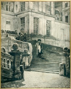 نابليون فونتينبلو بعد التنازل في 4 أبريل 1814 - نقش لجورج جول أوغست كاين (1856-1919)