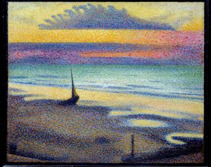 شاطئ في Heist (Knokke-Heist أو Knokke-Heist ، بلجيكا). لوحة جورج ليمن (1865-1916) Ec. بيل. بواسطة جورج ليمن
