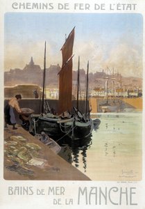 Les bains de mer de la Manche (منظر لميناء جرانفيل) - ملصق السكك الحديدية الحكومية ، بقلم مونييه بواسطة جورج منيير