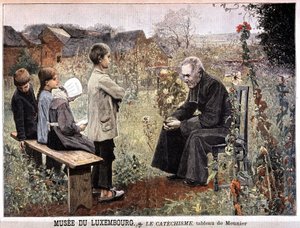 التعليم المسيحي (كاهن وأطفال في الحديقة) بقلم جورج مونييه ، متحف لوكسمبورغ - في "" Le Petit Journal "في 5 يونيو بواسطة جورج منيير