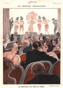 العرض في القاعة ، رسم إيضاحي من Le Sourire ، ديسمبر 1931 (ليثو ملون) بواسطة جورج بافيس