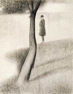 رجل يقف بجانب الشجرة دراسة عن La Grande Jatte بواسطة جورج بيير سورات