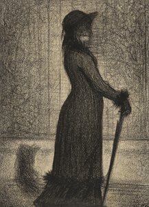 Une Elegante ، امرأة تمشي ، c.1884 (حكاية قلم رصاص على ورق michalett) بواسطة جورج بيير سورات