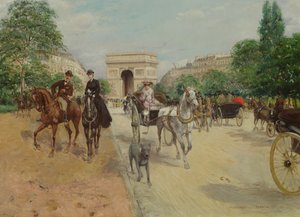 الدراجون والعربات في شارع du Bois ، 1910 بواسطة جورج ستاين