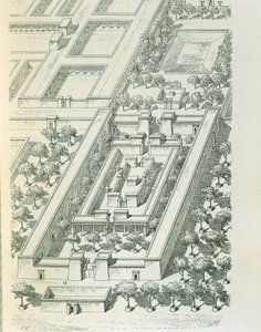 Etching depicting a perspective view of a building in Tell el-Amarna by Georges Perrot (1832-1914) and Charles Chipiez (1835-1901) بواسطة جورج وشيبيز تشارلز بيرو