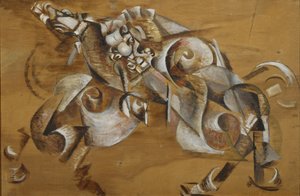 أسد يهاجم حصانًا ، 1917-1918