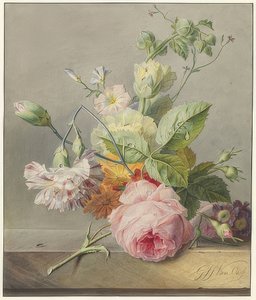 الأزهار لا تزال الحياة. حوالي 1800-25